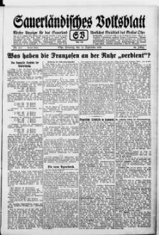 Sauerländisches Volksblatt : aeltester Anzeiger des Sauerlandes : ueber 100 Jahre Heimat- und Kreisblatt im Kreise Olpe : Tageszeitung für Politik, Unterhaltung und Belehrung