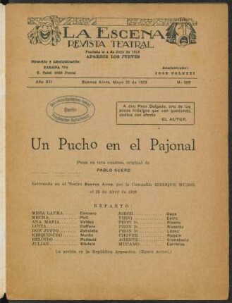 Un pucho en el pajonal : pieza en tres cuadros