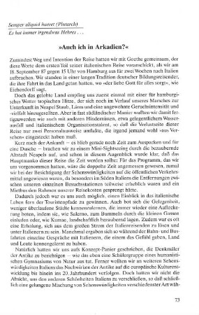 "Auch ich in Arkadien?"