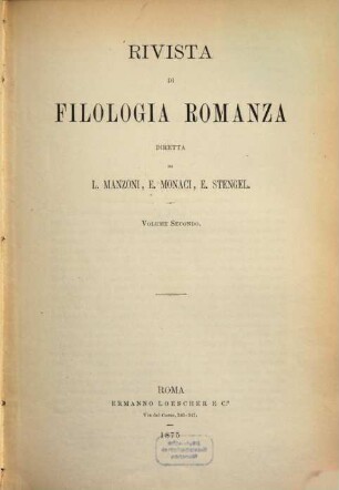 Rivista di filologia romanza. 2. 1875