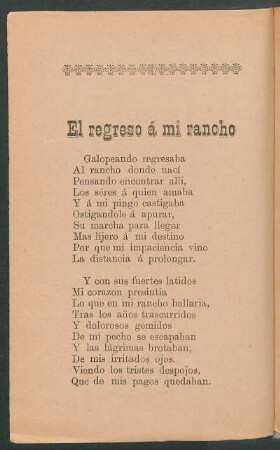 El regreso a mi rancho