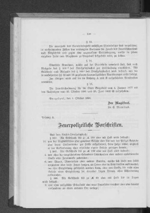 Feuerpolizeiliche Vorschriften.