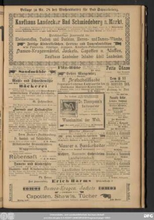 Schmiedeberger Wochenblatt, Beilage zu Nr. 78 des Wochenblattes für Bad Schmiedeberg.