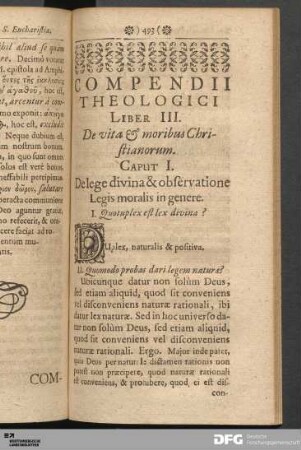 Liber III. De vita & moribus Christianorum.