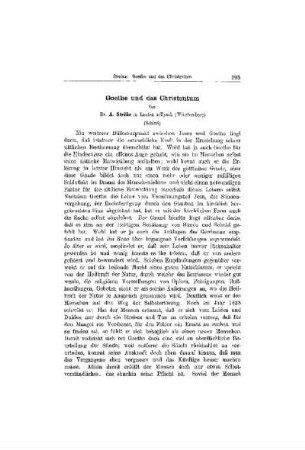 Goethe und das Christentum : (Schluß)