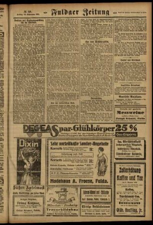 Zweite Ausgabe vom Freitag, den 23. September 1921.