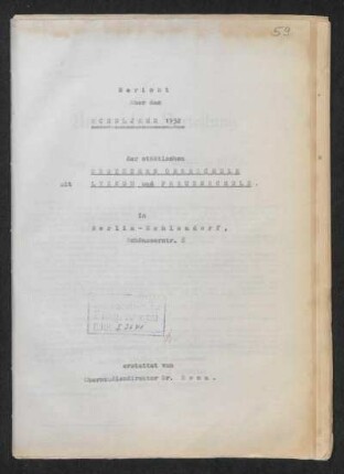 1932/33: Bericht über das Schuljahr ... der Städtischen Deutschen Oberschule mit Lyzeum und Frauenschule in Berlin-Zehlendorf - 1932/33