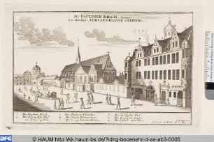 Die Paulinerkirche mit dem großen Fürstenhaus in Leipzig