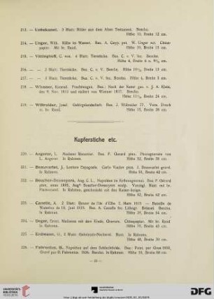 Kupferstiche etc. (Nr. 220-239)