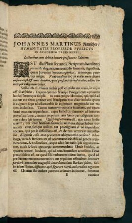 Johannes Martinus Rauscher / Humanitatis Professor...