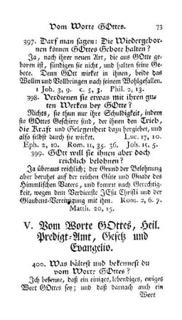 V. Vom Worte Gottes, Heil.Predigt-Amt, Gesetz und Evangelio.