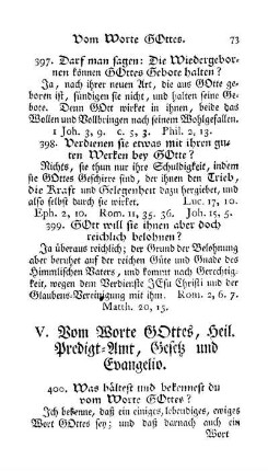 V. Vom Worte Gottes, Heil.Predigt-Amt, Gesetz und Evangelio.