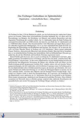 Das Freiburger Gutleuthaus im Spätmittelalter. Organisation – wirtschaftliche Basis – Alltagsleben.