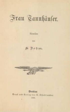 Frau Tannhäuser : Novellen