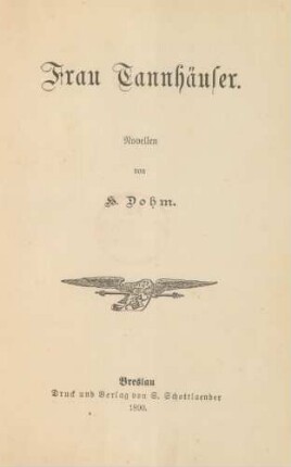 Frau Tannhäuser : Novellen