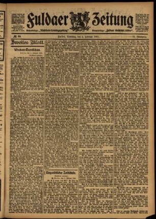 Zweite Ausgabe vom Samstag, den 04. Februar 1905.