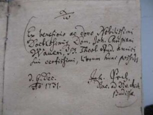 Pech, Johann / Autogramm