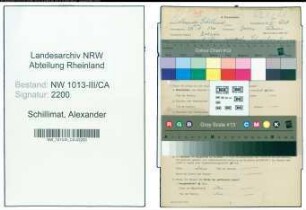 Entnazifizierung Alexander Schillimat , geb. 26.11.1900 (Arbeiter)