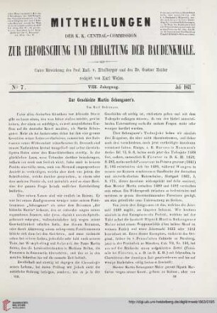 8: Zur Geschichte Martin Schongauer's