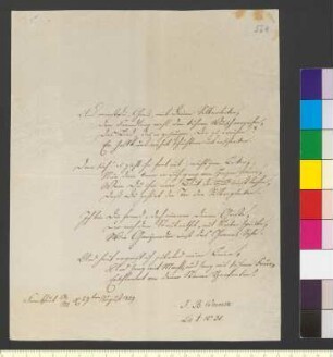 Brief von Werner, J. B. an Goethe, Johann Wolfgang von