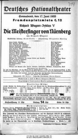 Die Meistersinger von Nürnberg