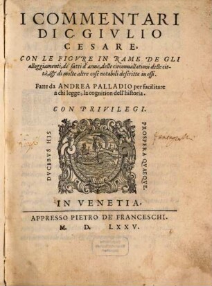 I Commentarii di C. Giulio Cesare