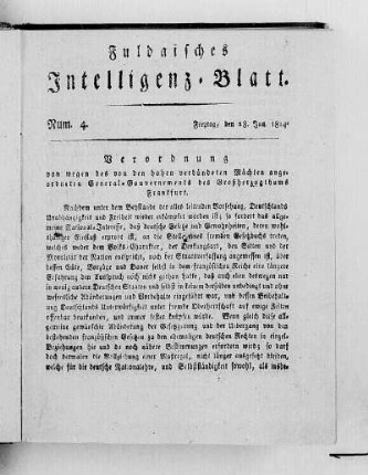 Num. 4, Ausgabe vom 28. Jan. 1814