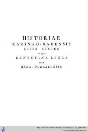 I. Liber VI. Badensis. Linea Ernestina.