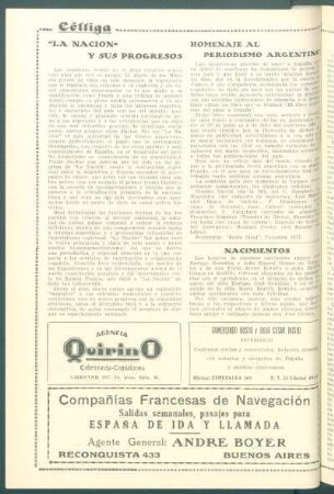 "La Nación" y sus progresos
