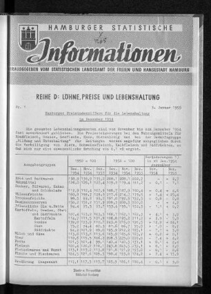 1955: Hamburger statistische Informationen / D
