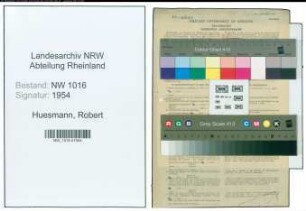 Entnazifizierung Robert Huesmann , geb. 18.02.1891 (Lehrer)