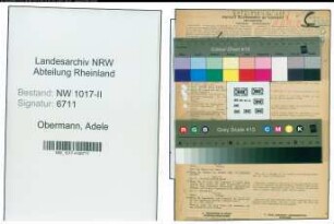 Entnazifizierung Adele Obermann , geb. 10.06.1896 (Verwaltungsgehilfin)