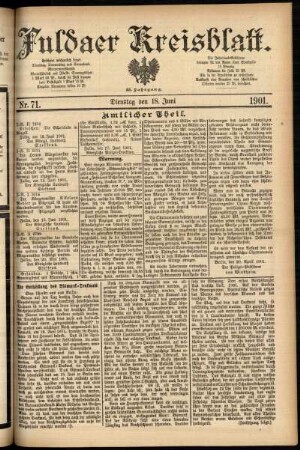 Ausgabe vom Dienstag, den 18. Juni 1901.