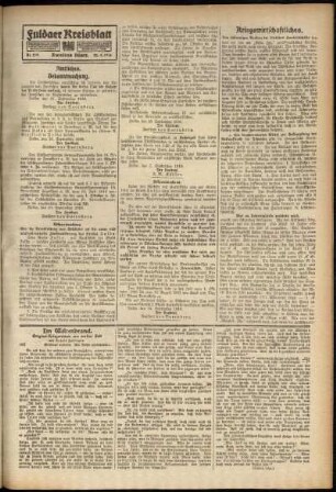 Zweite Ausgabe vom Freitag, den 22. September 1916.