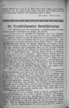 Die Propsteisynoden Nordschleswigs.