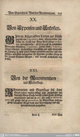 XX. Von Expensen und Unkosten.
