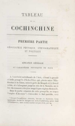 Première partie. Géographie physique, ethnographique et politique