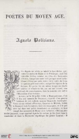 Poëtes du Moyen Age