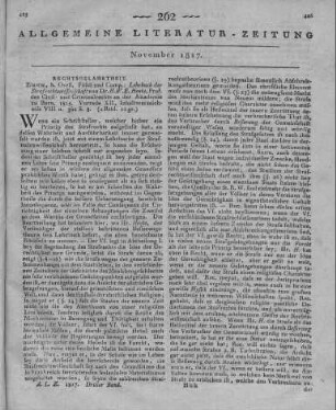 Henke, H. W. E.: Lehrbuch der Strafrechtswissenschaft. Zürich: Orell & Füßli 1815