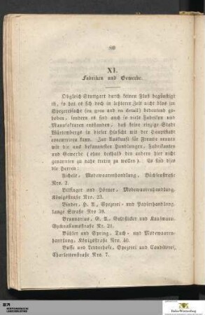 XI. Fabriken und Gewerbe