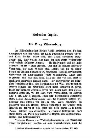 Siebentes Capitel. Die Burg Winzenburg.