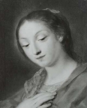 Maria mit der rechten Hand an der Brust