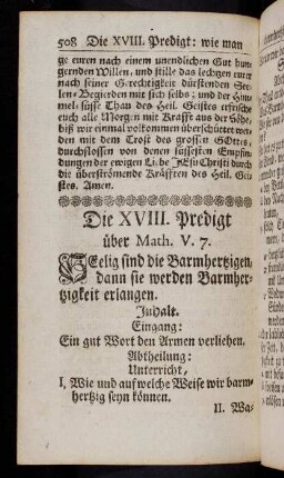 508-536, Die XVIII. Predigt