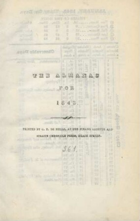 1843, App.: The Directory for the incorporated settlements of Prince of Wales Island, Singapore and Malacca