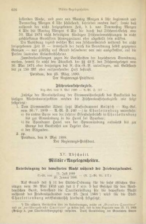 XV. Abschnitt. Militär-Angelegenheiten