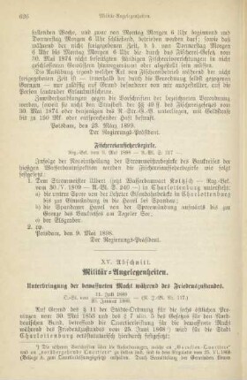 XV. Abschnitt. Militär-Angelegenheiten