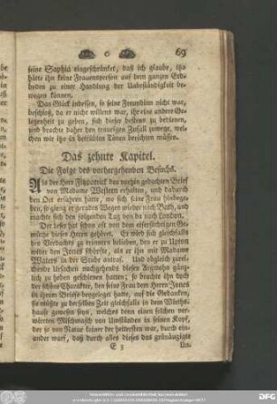 Das zehnte Kapitel. Die Folge des vorhergehenden Besuchs.