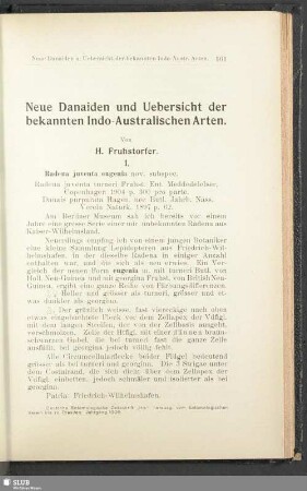 Neue Danaiden und Uebersicht der bekannten Indo-Australischen Arten