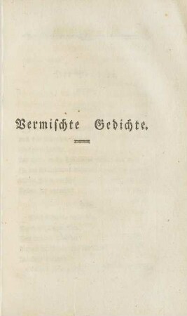 Vermischte Gedichte