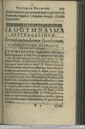 Progymnasma Septuagesimum. Formulae petendarum facultatum
